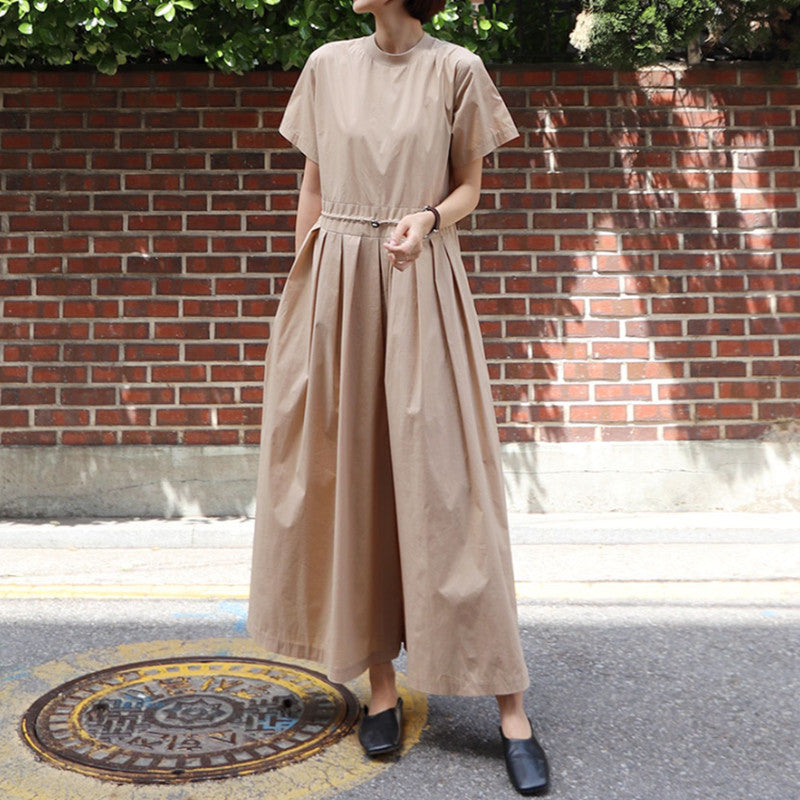 Casual Linen Short Sleeves Women Jumpsuits