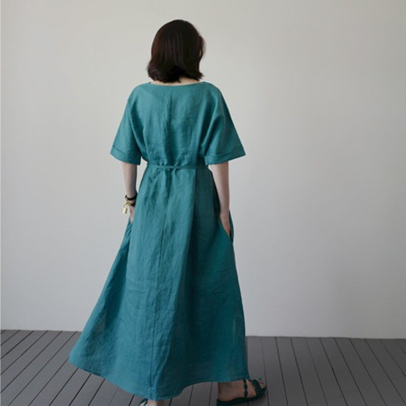 Vintage Linen Women Long Dresses-Dresses-Free Shipping at meselling99