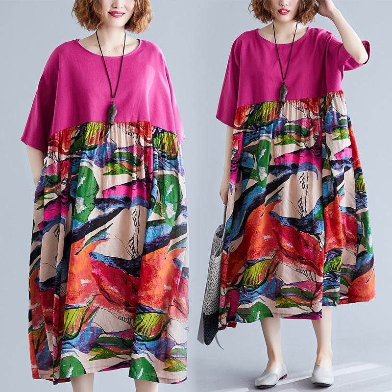 Summer Plus Sizes Dresses for Women-Dresses-Rose Red-One Size-Free Shipping at meselling99