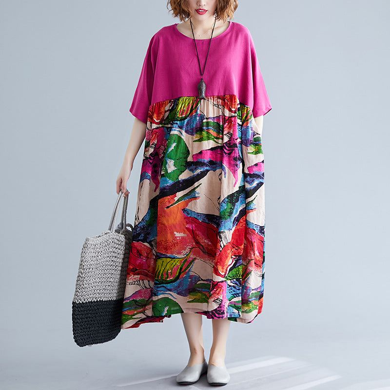 Summer Plus Sizes Dresses for Women-Dresses-Rose Red-One Size-Free Shipping at meselling99