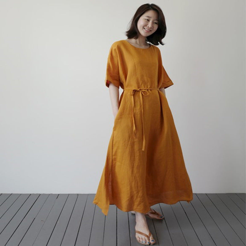 Vintage Linen Women Long Dresses-Dresses-Free Shipping at meselling99