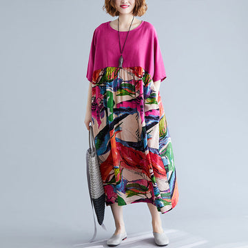 Summer Plus Sizes Dresses for Women-Dresses-Rose Red-One Size-Free Shipping at meselling99