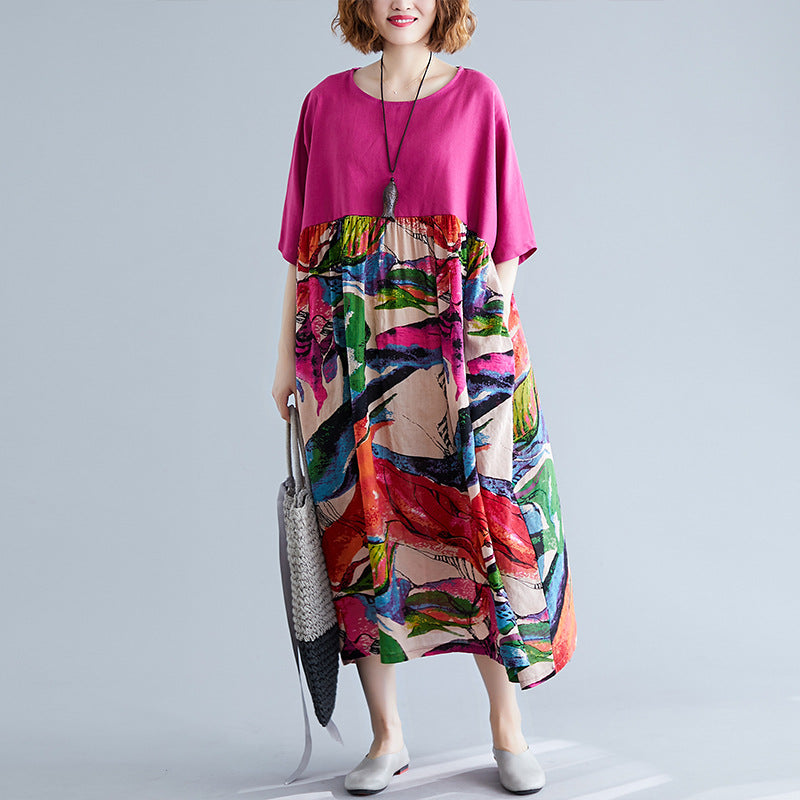 Summer Plus Sizes Dresses for Women-Dresses-Rose Red-One Size-Free Shipping at meselling99