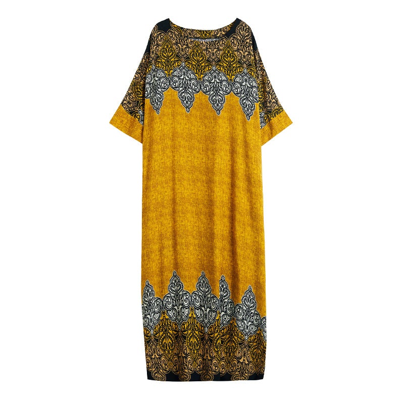 Vintage Cozy Plus Sizes Long Maxi Dresses-Dresses-Yellow-One Size-Free Shipping at meselling99