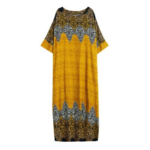Vintage Cozy Plus Sizes Long Maxi Dresses-Dresses-Yellow-One Size-Free Shipping at meselling99