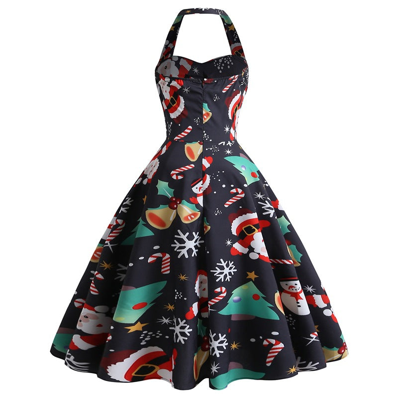 Women Halter Christmas Man Sleeveless Sexy Dresses-Vintage Dresses-Free Shipping at meselling99