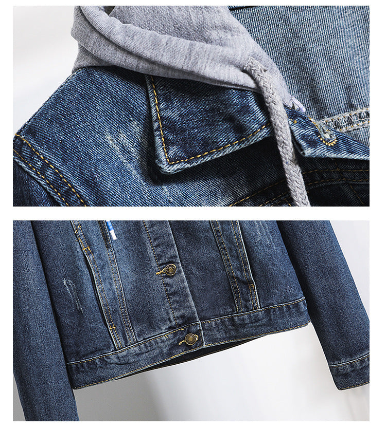 Casual Hoodies Denim Jacket for Girls