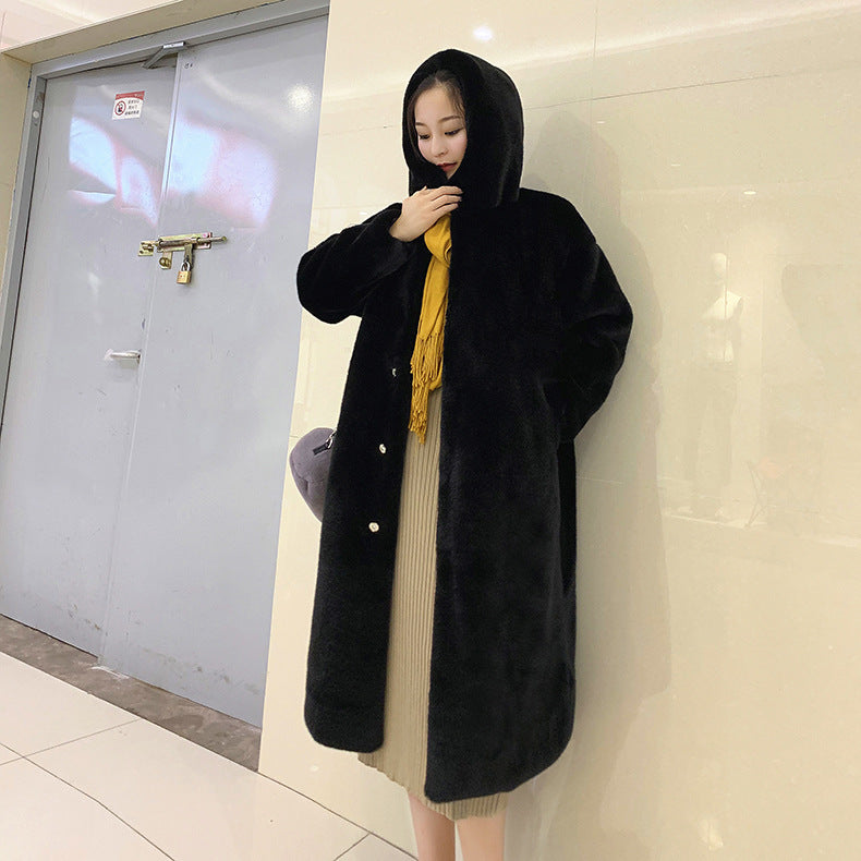 Fashion Winter Faux Fur Warm Long Overcoats for Women