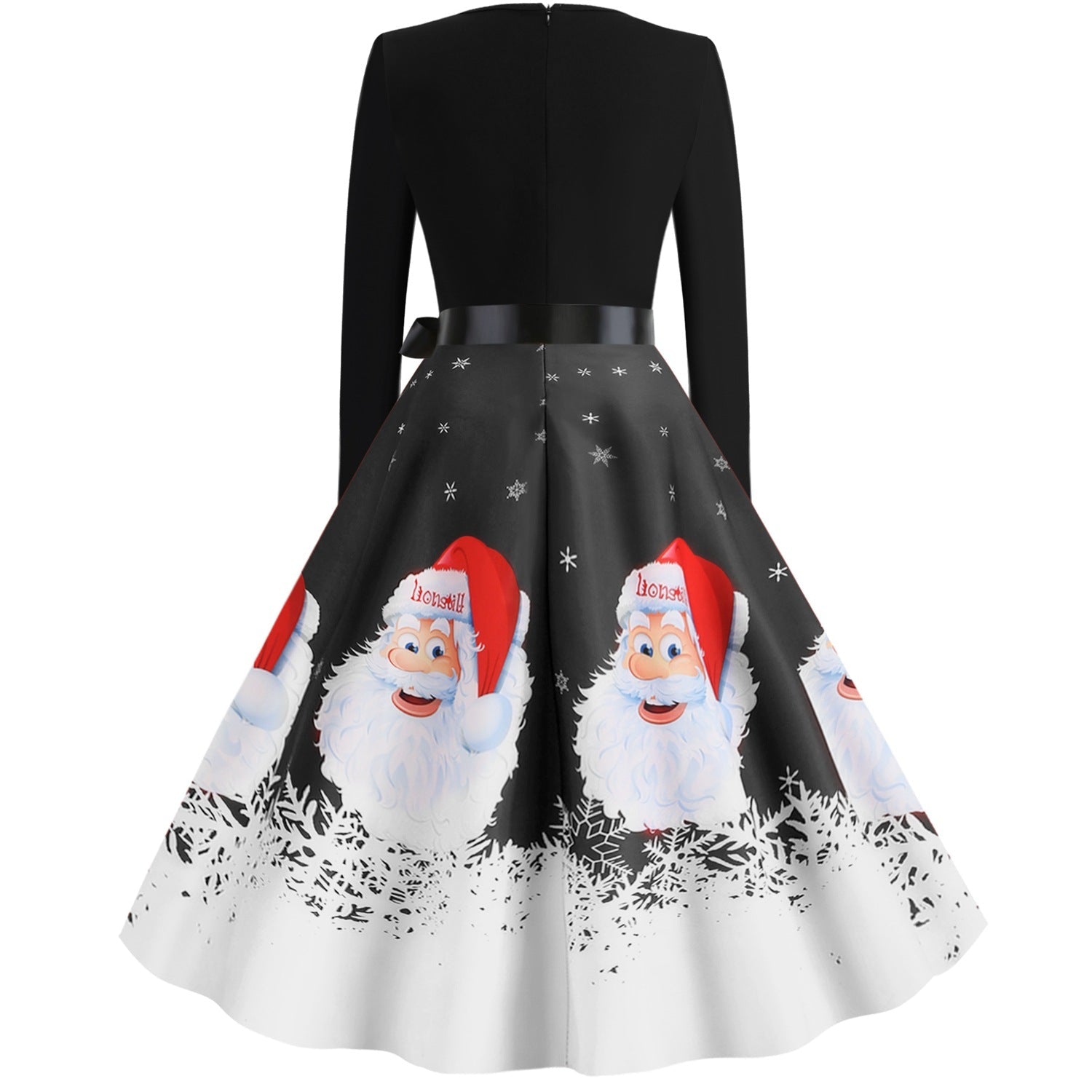 Vintage Merry Christmas Round Neck Long Sleeves Dresses--Free Shipping at meselling99