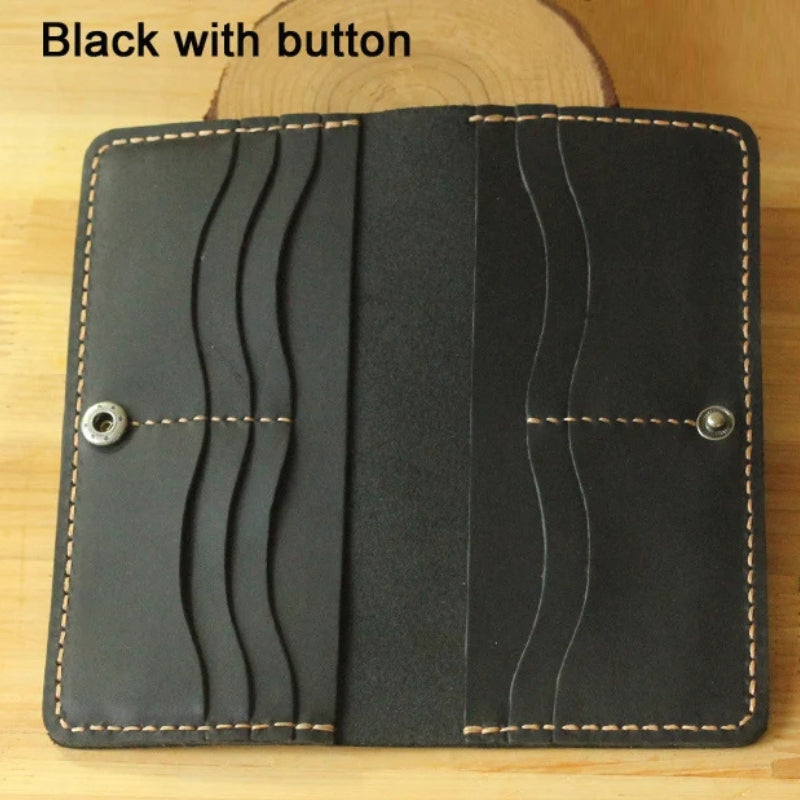 Handmade Vintage Crazy Horse Genuine Leather Wallet - Men Stylish Clutch Bag Purse
