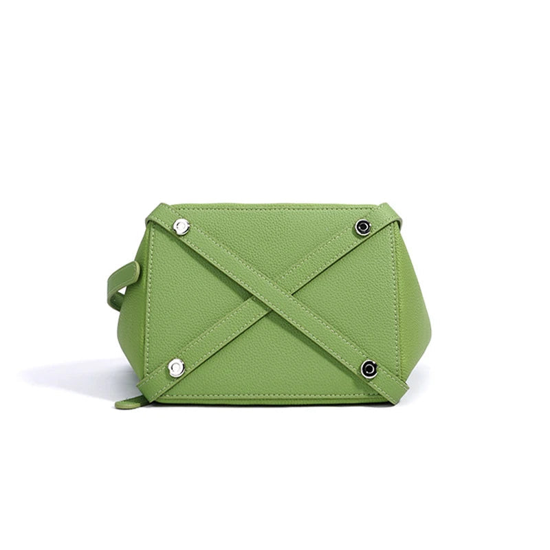 Genuine Leather Large Capacity Women's Bucket Handbag