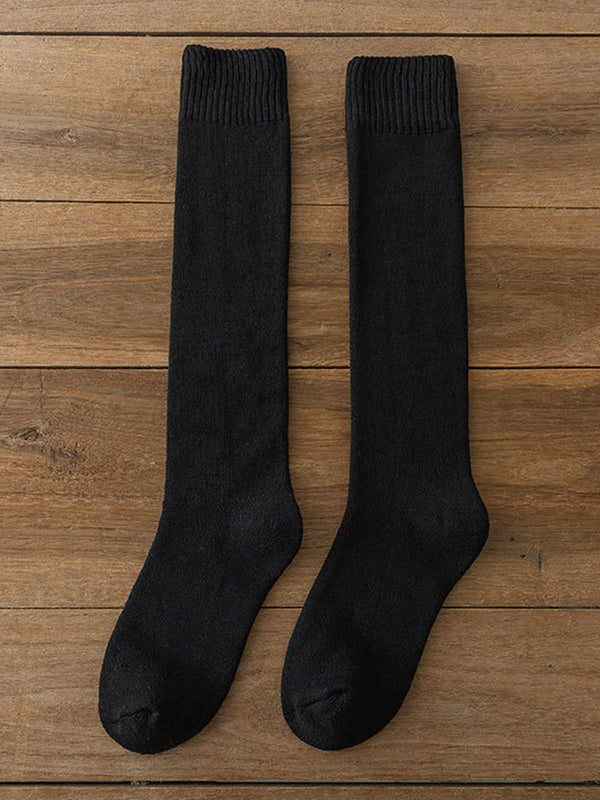 Casual Solid Skinny Sweat-Absorbing Keep Warm Solid Color Socks Accessories