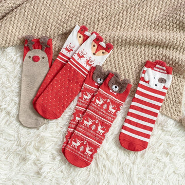 Christmas Cartoon Animal Women's Socks