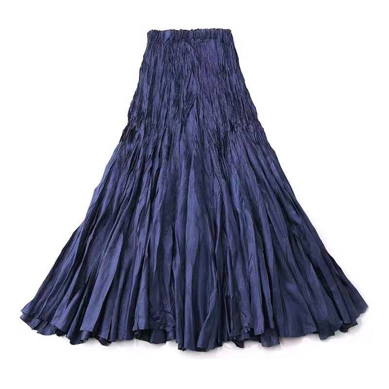 Elegant High-Waisted Solid Color Maxi Skirt