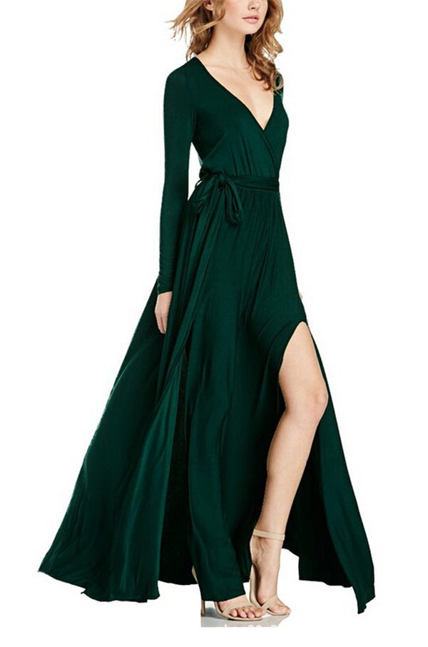 Sexy Deep V Neck Long Party Dresses--Free Shipping at meselling99