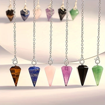 Hexagonal Faceted Cone Pendant Necklace