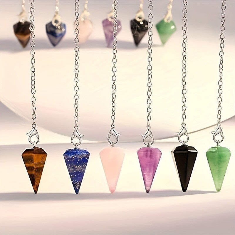 Hexagonal Faceted Cone Pendant Necklace