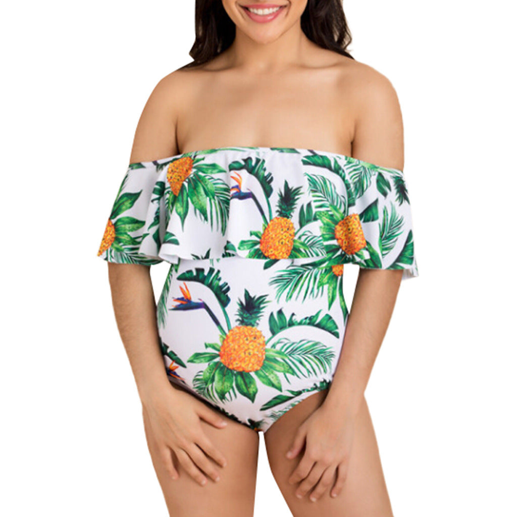 Sexy Off The Shoulder Pregnant One Piece Swimwear for Women