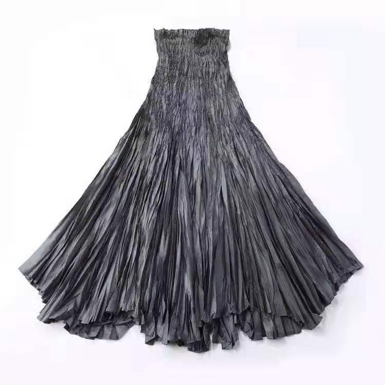 Elegant High-Waisted Solid Color Maxi Skirt