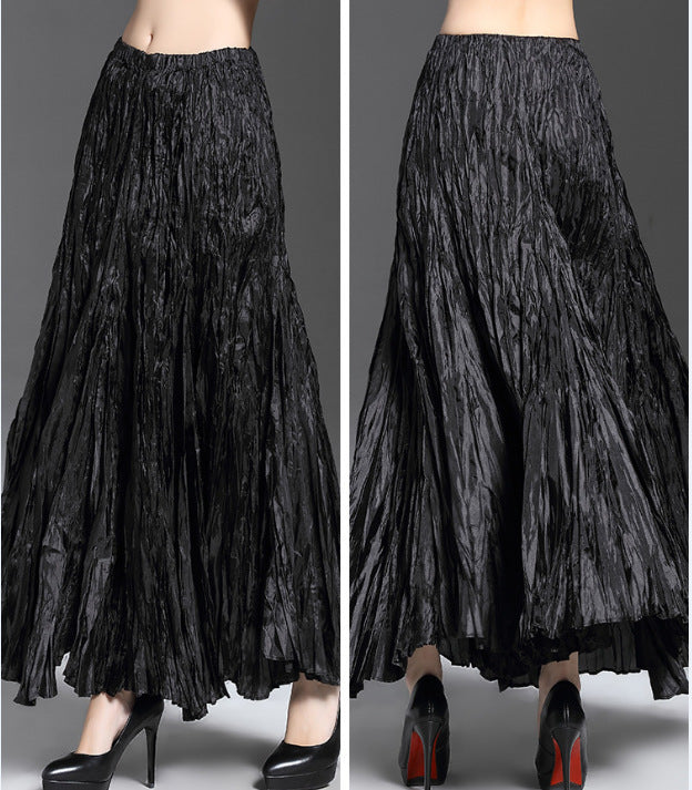 Elegant High-Waisted Solid Color Maxi Skirt