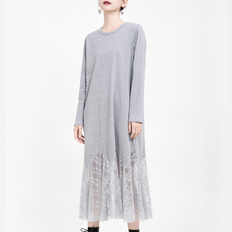 Women Angel Wings Lace Long Dresses-Maxi Dresses-Gray-One Size-Free Shipping at meselling99