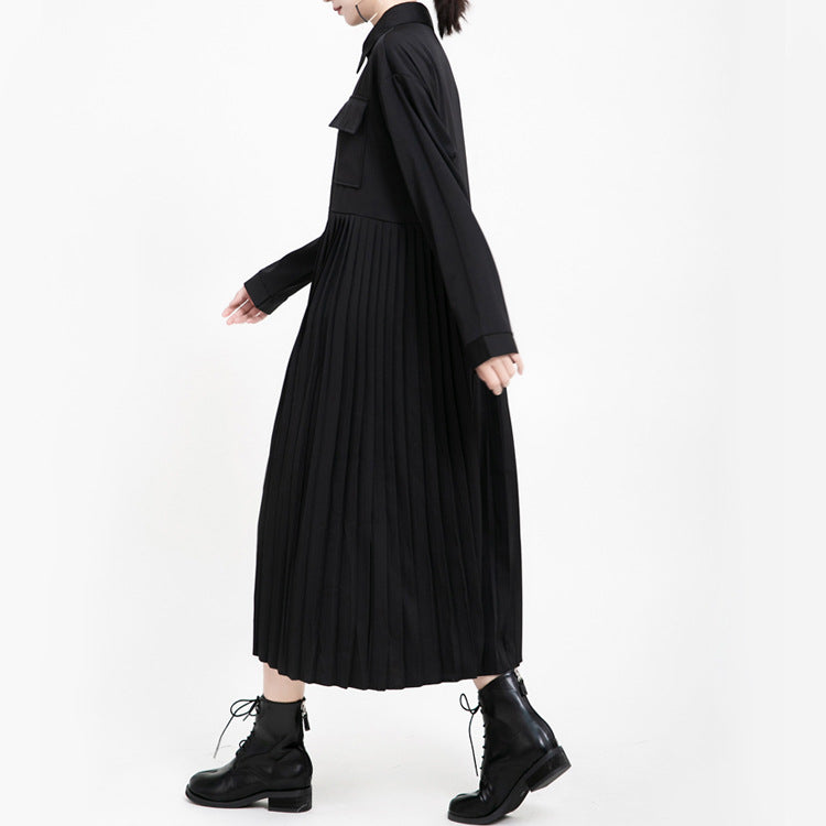 Black Casual Women Long Shirts Cozy Dresses-Fall Dresses-Black-One Size-Free Shipping at meselling99