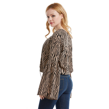 Mcgee Tiger Print Padded Shoulder Blouse