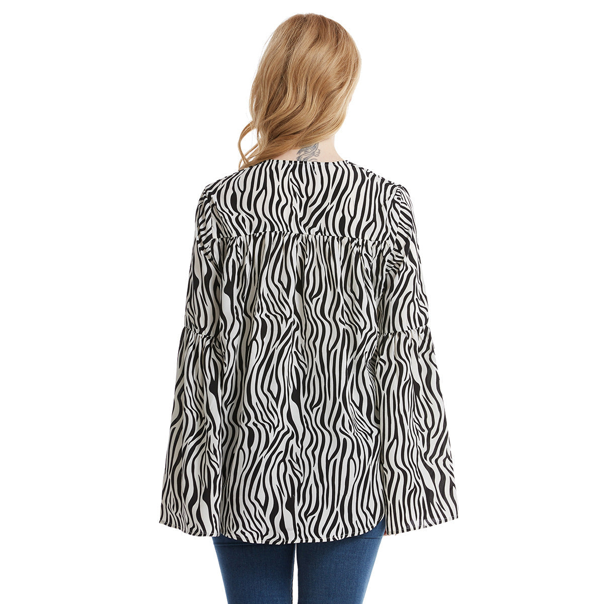 Mcgee Tiger Print Padded Shoulder Blouse