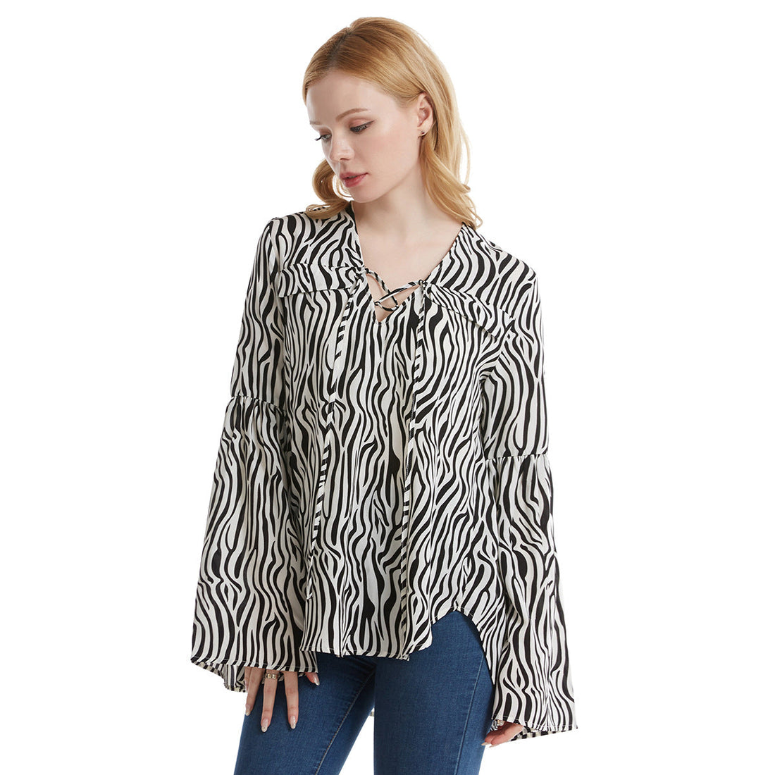 Mcgee Tiger Print Padded Shoulder Blouse
