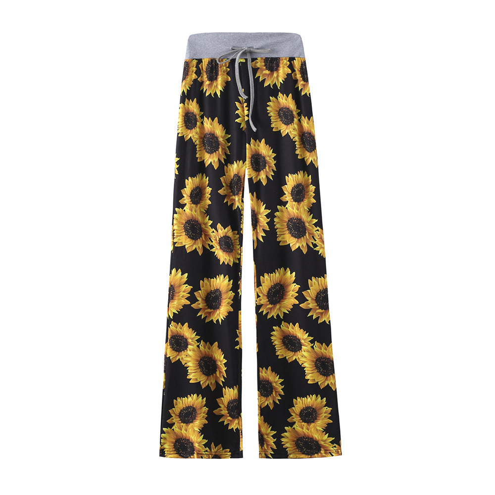 Women's Leopard Print Comfort Stretchy Lounge Pants – Relaxed Fit Wide-Leg Sleep Pants