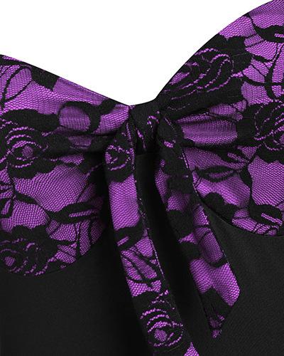 Vintage Middle Age Lace Long Sleeves Dresses for Women-Dresses-Free Shipping at meselling99