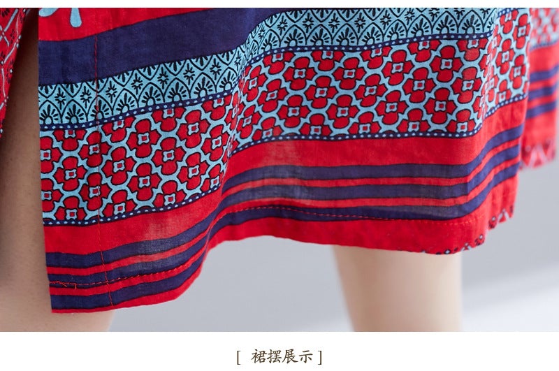 Ethnic Summer Linen Plus Sizes Dresses-Dresses-Free Shipping at meselling99