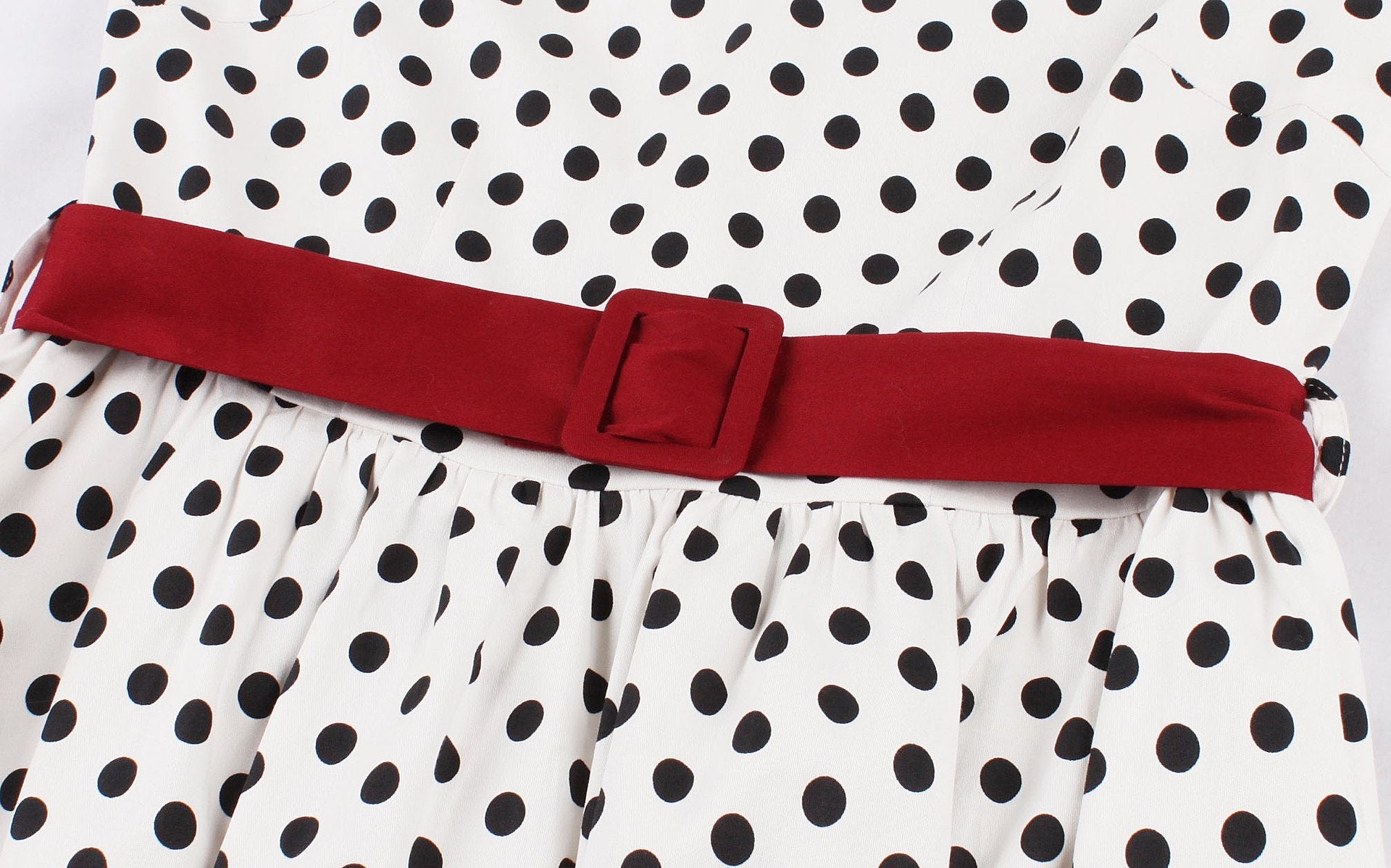 Women Regular Waist Dot Print Plus Sizes Midi Dresses-Vintage Dresses-Free Shipping at meselling99