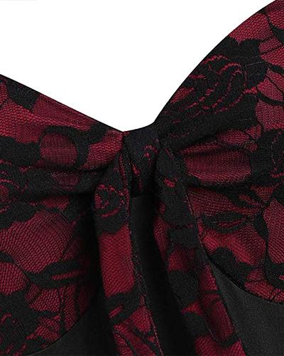 Vintage Middle Age Lace Long Sleeves Dresses for Women-Dresses-Free Shipping at meselling99