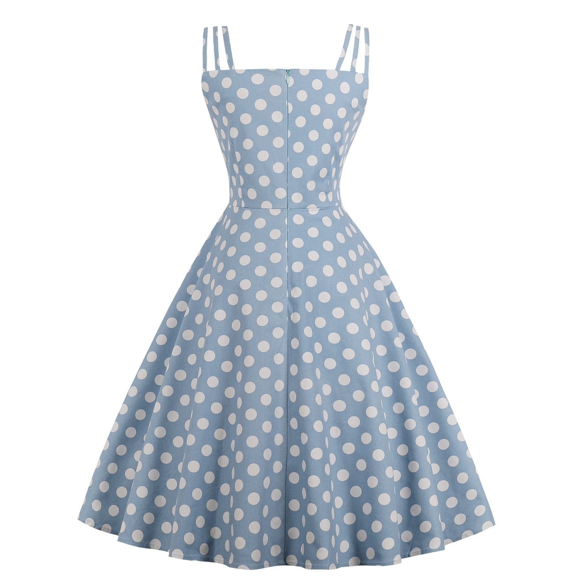 Women Summer Sphagetti Straps Dot Print Dresses-Vintage Dresses-Free Shipping at meselling99