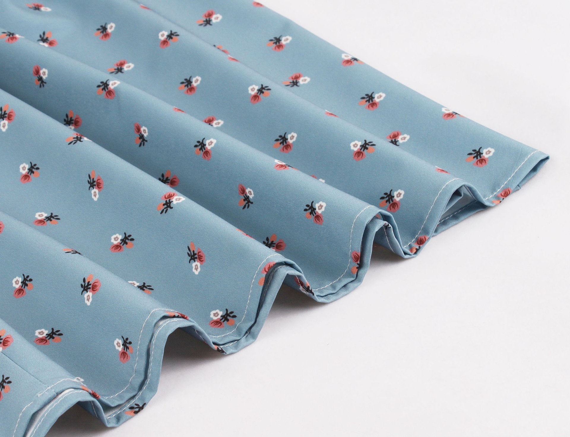 Women V Neck Floral Print High Waist Vintage Dresses with Button-Vintage Dresses-Free Shipping at meselling99