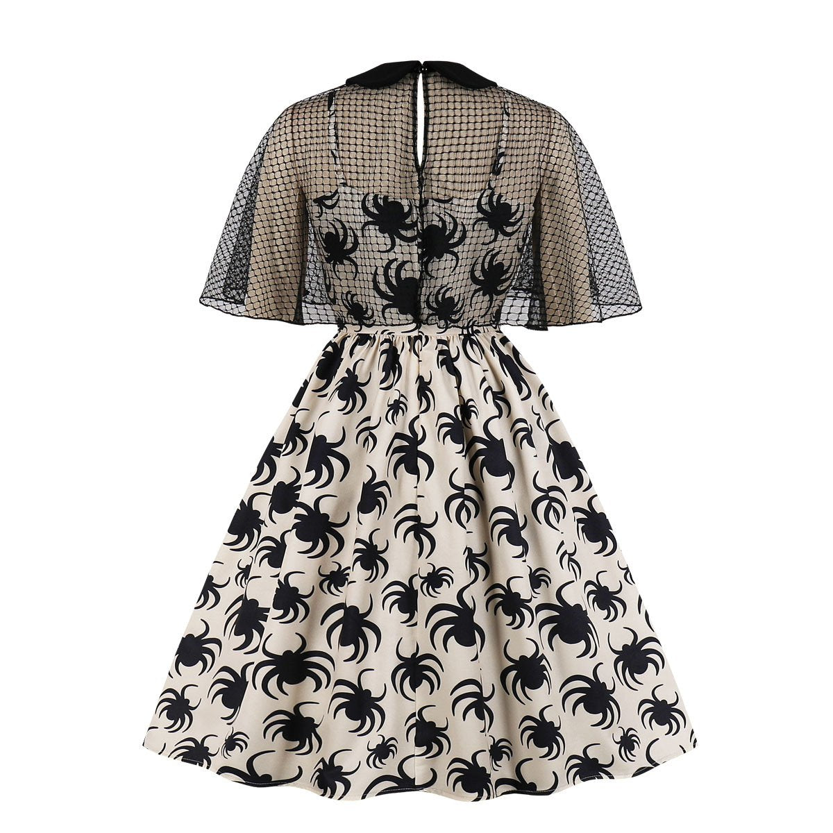 Retro Women Floral Print Net Short Sleeves Dresses-Vintage Dresses-Free Shipping at meselling99