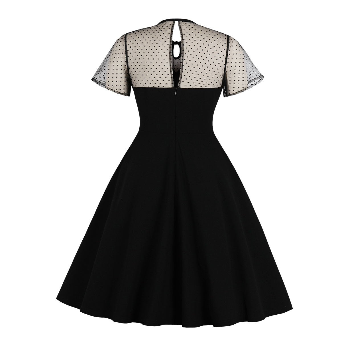 Retro Women Short Sleeves Net Dot Ball Sleeves-Vintage Dresses-Free Shipping at meselling99