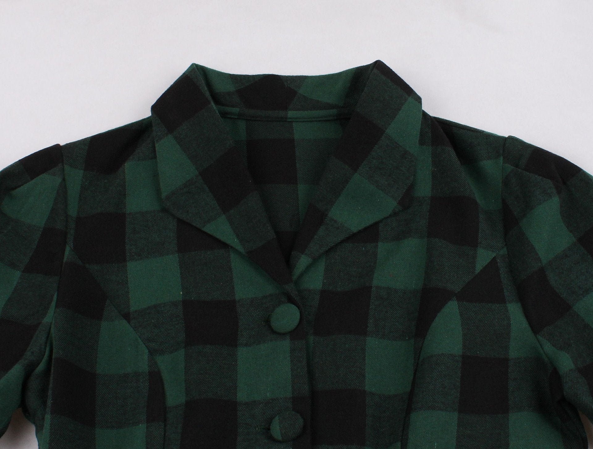 Women Short Sleeves Plaid Vintage Dresses-Vintage Dresses-Free Shipping at meselling99