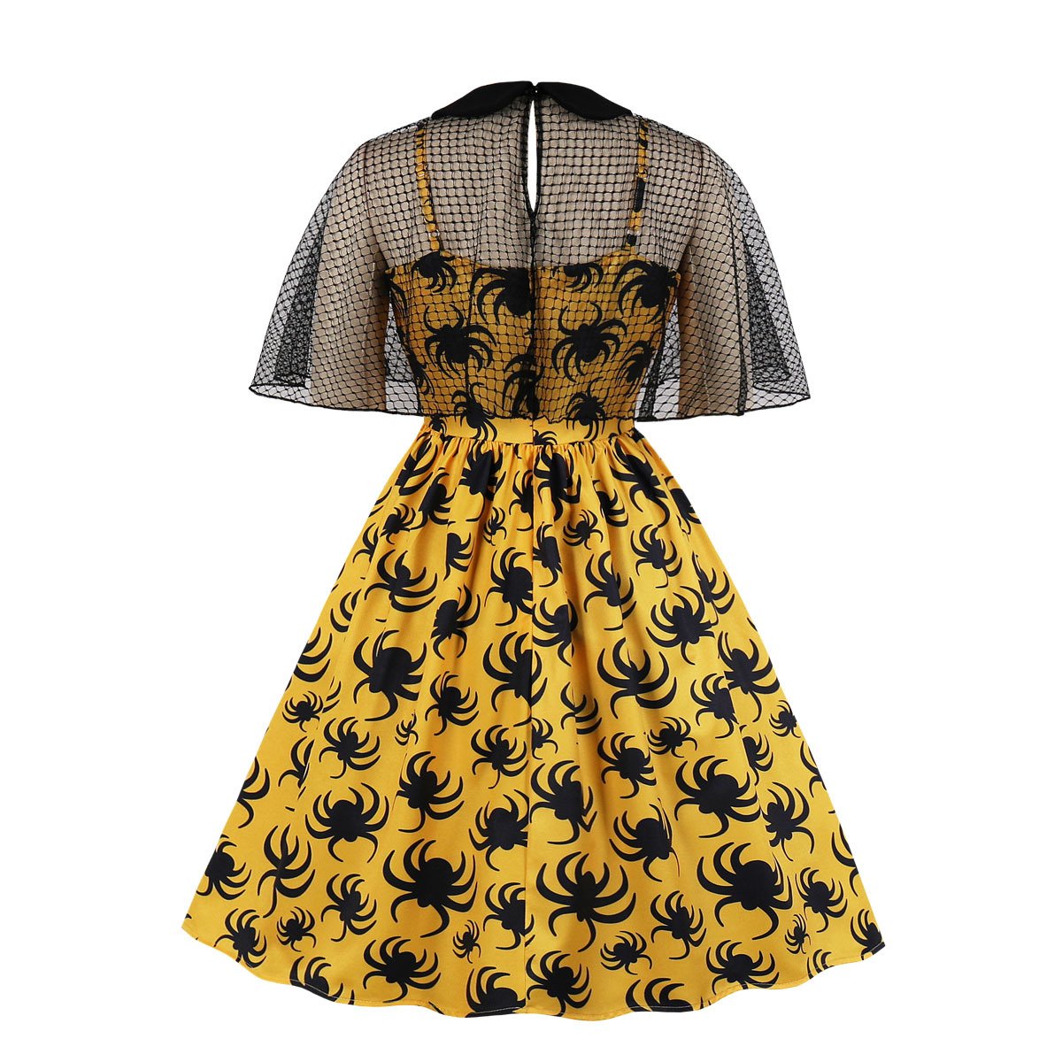 Retro Women Floral Print Net Short Sleeves Dresses-Vintage Dresses-Free Shipping at meselling99