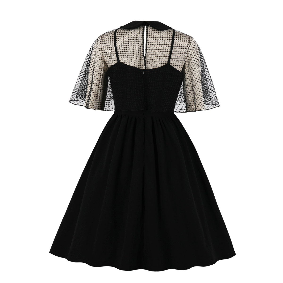 Retro Women Floral Print Net Short Sleeves Dresses-Vintage Dresses-Free Shipping at meselling99