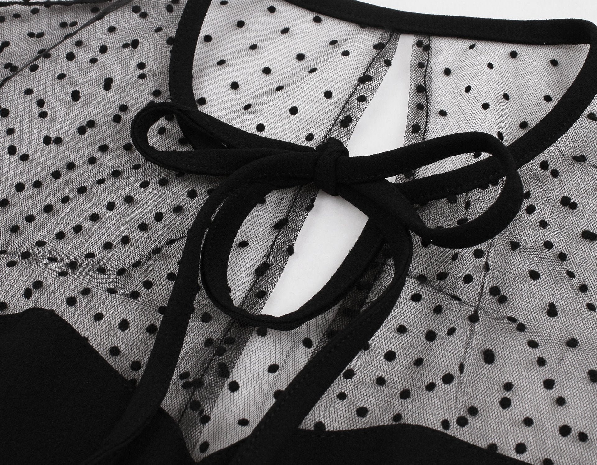 Retro Women Short Sleeves Net Dot Ball Sleeves-Vintage Dresses-Free Shipping at meselling99