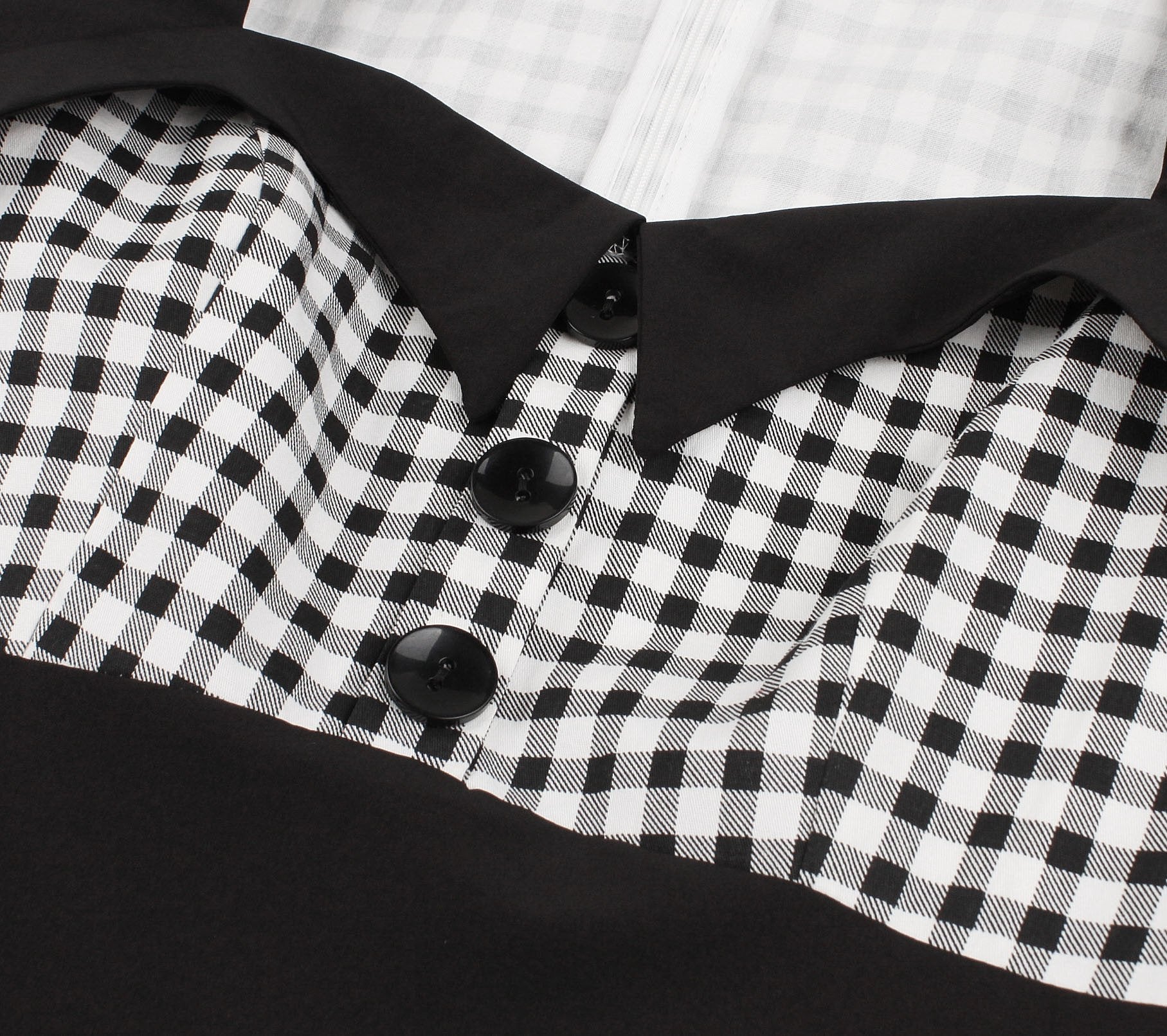 Women Plaid Vintage Square Neckline Short Sleeves Dresses-Vintage Dresses-Free Shipping at meselling99