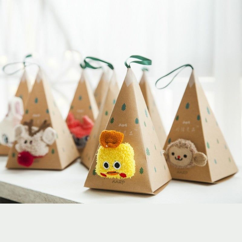 Deer Doll Elderly Bow-Tie Monkey Striped Dog Mid-Calf Socks