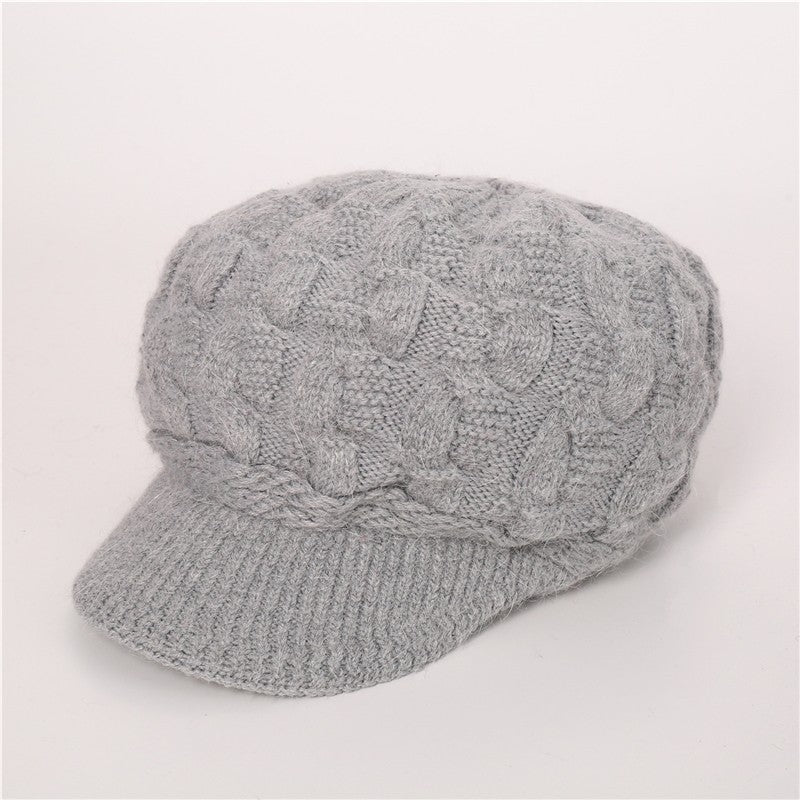 Solid Color Cable Knitted Cap