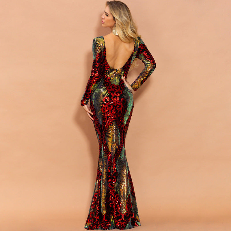 Sexy Mermaid Sequined Evening Dresses-Dresses-Free Shipping at meselling99
