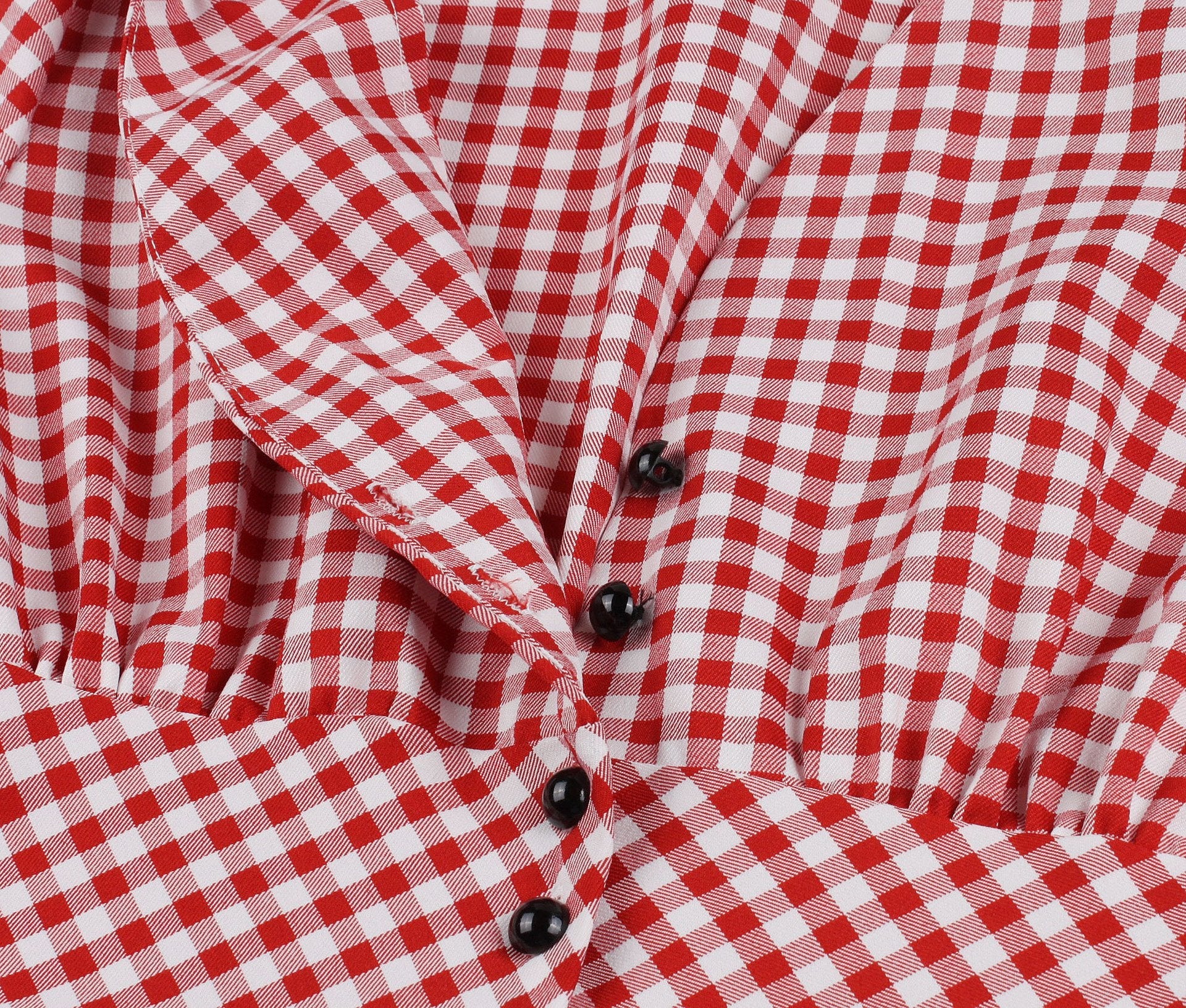 Women Half Sleeves Plaid Retro Dresses with Button-Vintage Dresses-Free Shipping at meselling99