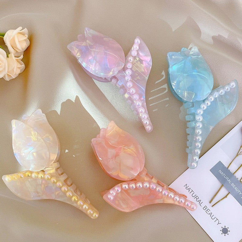 Rose Shaped Acetate Hair Claw Clip
