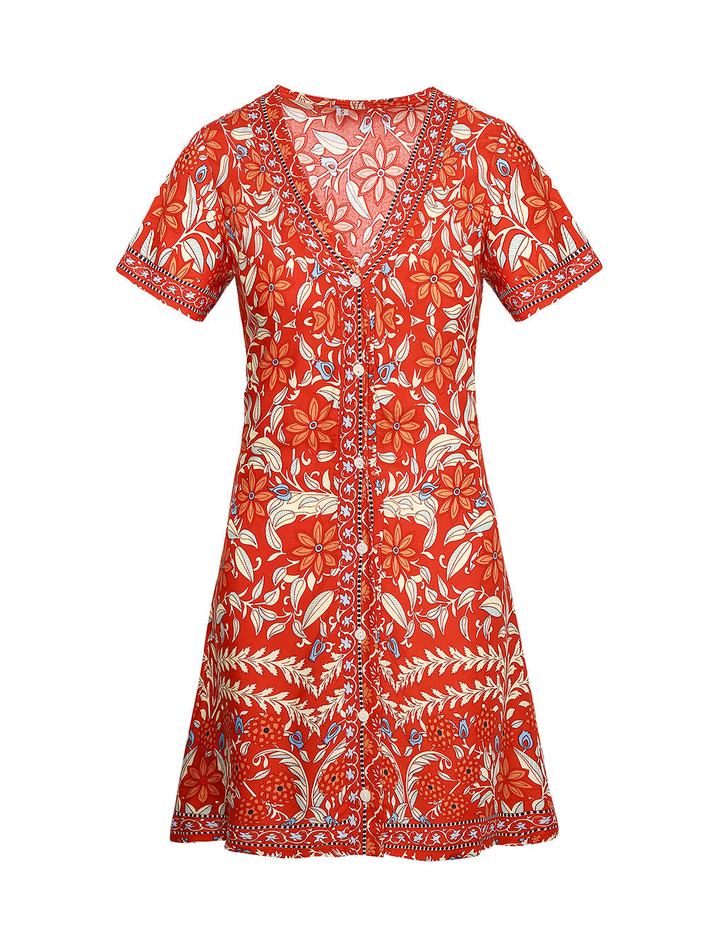 Summer Holiday Women Boho Floral Short Dresses