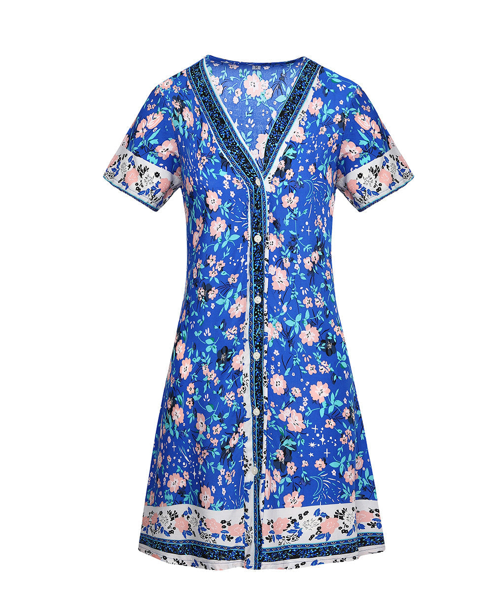 Summer Holiday Women Boho Floral Short Dresses